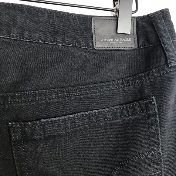 AMERICAN EAGLE High Waisted Festival Black Denim Frayed Hem Skirt 10 - Picture 10 of 12